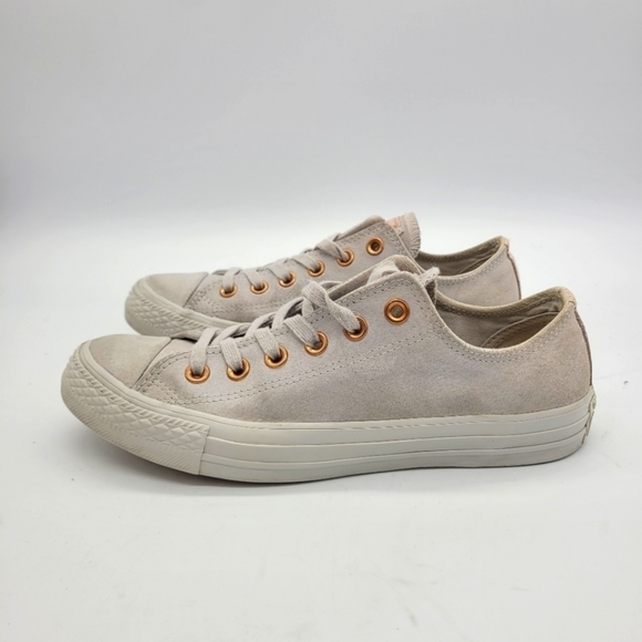Converse Shoes - Converse Suede Rose Gold Grey Shoes Women Size 8 Sneakers